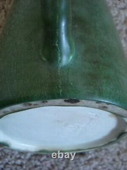 Hampshire Pottery Arts and Crafts Matte Green Candle Holder, Signed, Circa 1910