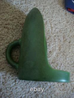 Hampshire Pottery Arts and Crafts Matte Green Candle Holder, Signed, Circa 1910