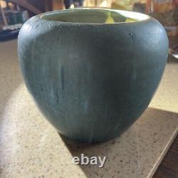 Hampshire Pottery Blue Glaze Vase Arts & Crafts Mission