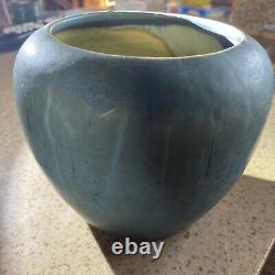 Hampshire Pottery Blue Glaze Vase Arts & Crafts Mission