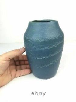 Hampshire Pottery Matte Blue Arts & Crafts Vase