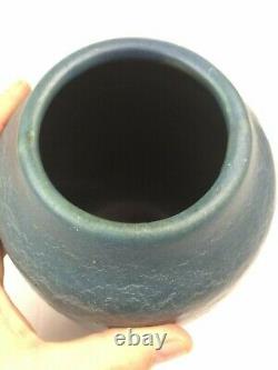 Hampshire Pottery Matte Blue Arts & Crafts Vase