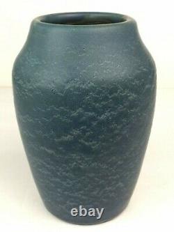 Hampshire Pottery Matte Blue Arts & Crafts Vase