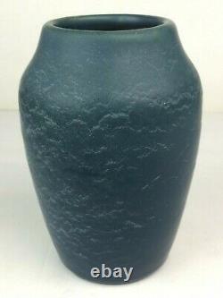 Hampshire Pottery Matte Blue Arts & Crafts Vase