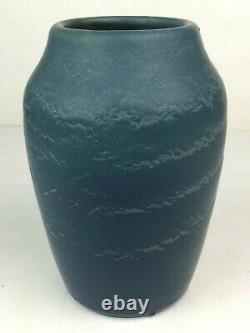 Hampshire Pottery Matte Blue Arts & Crafts Vase