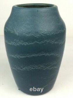 Hampshire Pottery Matte Blue Arts & Crafts Vase