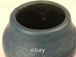 Hampshire Pottery Matte Blue Arts & Crafts Vase