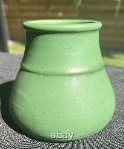 Hampshire Pottery Matte Green Hand thrown Vase Great Form Arts Crafts