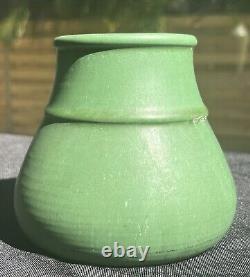 Hampshire Pottery Matte Green Hand thrown Vase Great Form Arts Crafts