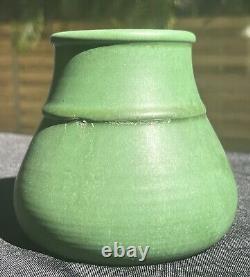 Hampshire Pottery Matte Green Hand thrown Vase Great Form Arts Crafts