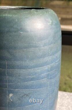 Hampshire Pottery Tall Blue Vase Arts Crafts