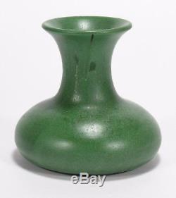 Hampshire Pottery hand thrown 4.25 vase matte green glaze arts & crafts