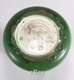 Hampshire Pottery hand thrown 4.25 vase matte green glaze arts & crafts