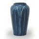 Hampshire Pottery Matte Blue Glaze Leaf & Bud 6.75 Vase Arts & Crafts Shape 33