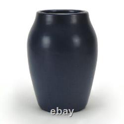 Hampshire Pottery matte blue glaze ovoid 7.25 vase arts & crafts shape 139