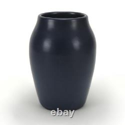 Hampshire Pottery matte blue glaze ovoid 7.25 vase arts & crafts shape 139
