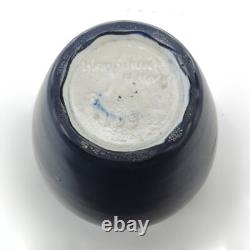 Hampshire Pottery matte blue glaze ovoid 7.25 vase arts & crafts shape 139
