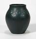 Hampshire Pottery Matte Dark Blue Green Arts & Crafts Trefoil Flower Design Vase