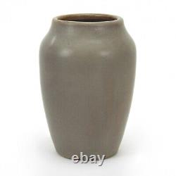 Hampshire Pottery matte gray brown glaze ovoid 5.75 vase arts & crafts