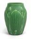 Hampshire Pottery Matte Green Glaze Arts & Crafts 5 Leaf & Bud Vase Grueby Form