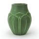 Hampshire Pottery Matte Green Overlapping Leaf 8.25 Vase Arts & Crafts # 127