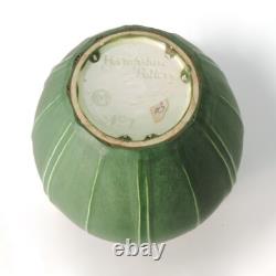 Hampshire Pottery matte green overlapping leaf 8.25 vase arts & crafts # 127