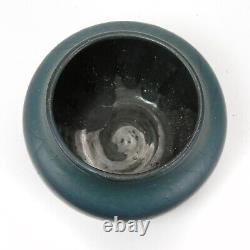 Hampshire Pottery snakeskin matte blue glaze 5x 6 vase arts & crafts #54/2