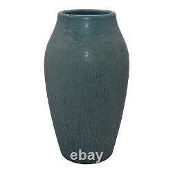 Hampshire Vintage Arts And Crafts Pottery Mottled Matte Blue Ceramic Vase 90