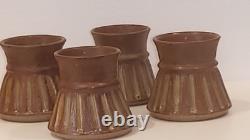 Hand Thrown Clay Cup Set Tracy Weisel, 1978 Arts & Crafts Jerome AZ Pottery