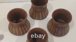 Hand Thrown Clay Cup Set Tracy Weisel, 1978 Arts & Crafts Jerome AZ Pottery