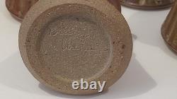 Hand Thrown Clay Cup Set Tracy Weisel, 1978 Arts & Crafts Jerome AZ Pottery