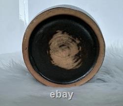 Handmade Jordan Stoneware Vase Madaba Tribal Carved Geometric Design 2005