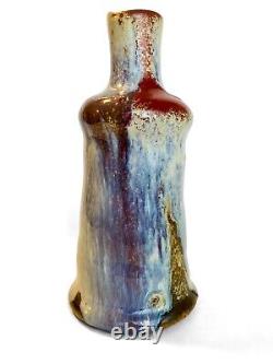 Handmade Oni-Glazed Vase/Bottle Marked by Studio Potter Dick Lehman
