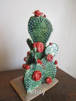 Handmade Pottery Cactus Sculpture Prickly Pear