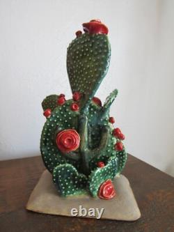Handmade Pottery Cactus Sculpture Prickly Pear
