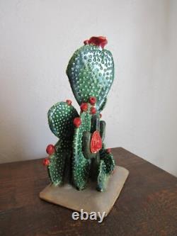 Handmade Pottery Cactus Sculpture Prickly Pear
