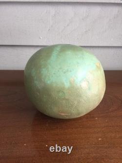 Handmade ceramic closed form sculpture hand painted pottery functional art