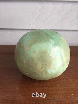 Handmade ceramic closed form sculpture hand painted pottery functional art