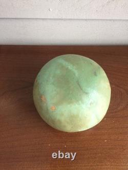 Handmade ceramic closed form sculpture hand painted pottery functional art