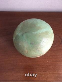 Handmade ceramic closed form sculpture hand painted pottery functional art