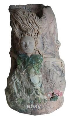 Handmade pottery Sprites Made In Ireland Arts Crafts Movement Pottery Vase RARE