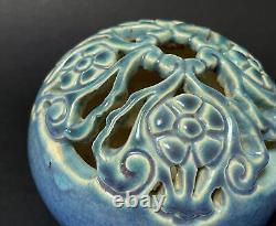 Harvey School Australian Pottery Pierced Vase Signed Lucille Wills Arts & Crafts