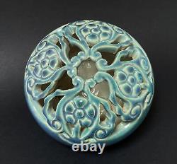 Harvey School Australian Pottery Pierced Vase Signed Lucille Wills Arts & Crafts