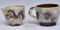 Henry Varnum Poor Arts And Crafts Signed Art Pottery. Teacup And Creamer. 1950's