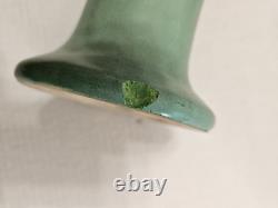 Huge Muncie 12 Pottery 1920s Matte Green/Blue Hand Thrown Vase! Chip! Nice