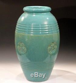 Huge Zanesville Art Deco Urn Pottery Arts & Crafts Oil Jar Floor Garden Vase 24