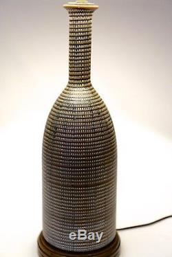 Hyalyn Basketry Ceramic Pottery Lamp Mid-century Modern/arts & Crafts Vtg