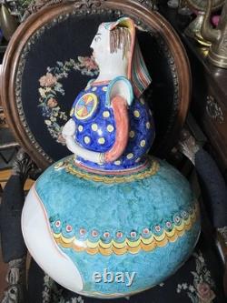 Italian Hand crafted Ceramic 26 Lady Statue. L'ARCHETTO VIETRI Signed F