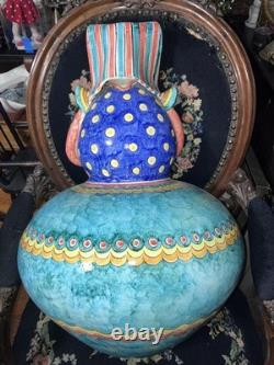 Italian Hand crafted Ceramic 26 Lady Statue. L'ARCHETTO VIETRI Signed F