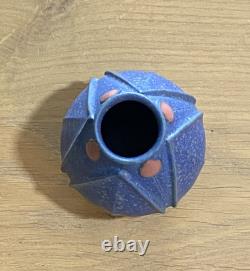 JEMERICK POTTERY Arts & Crafts GRUEBY STYLE VASE Matte Blue Leaf Bud